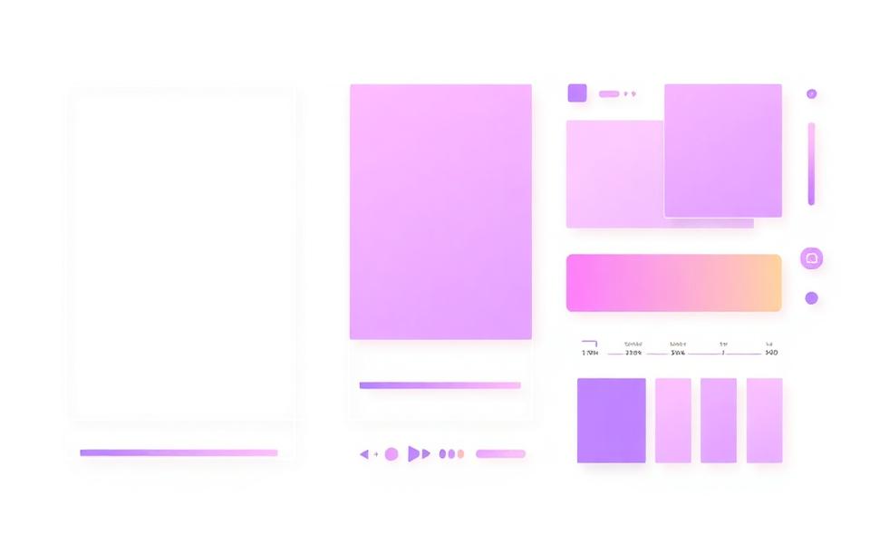 Ilustración abstracta de wireframes y componentes de interfaz