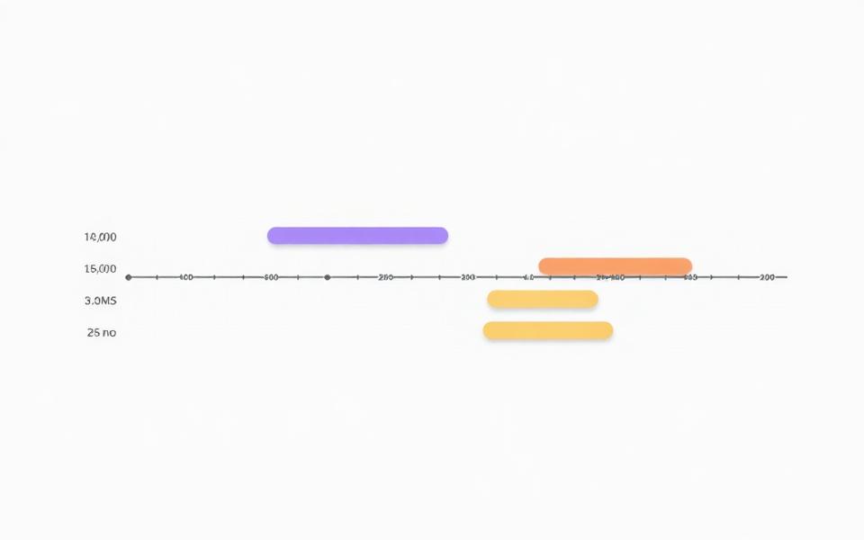Ilustración abstracta de una línea temporal con barras de planificación